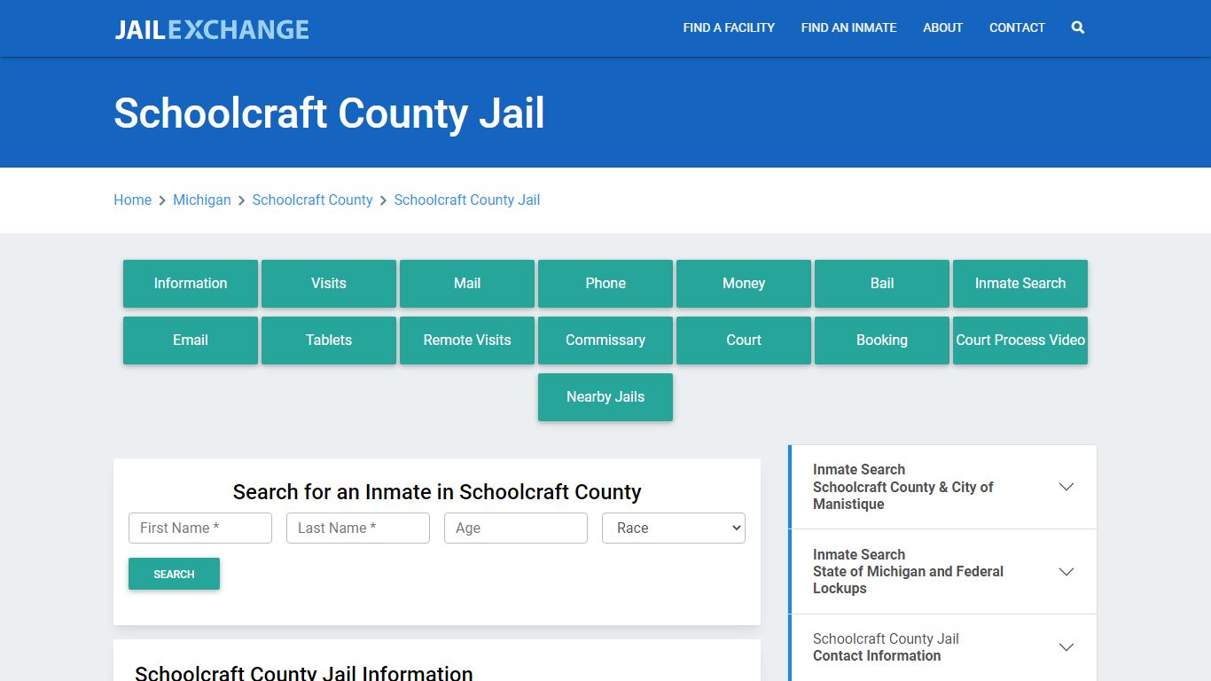 Schoolcraft County Jail Roster Lookup, MI, Inmate Search