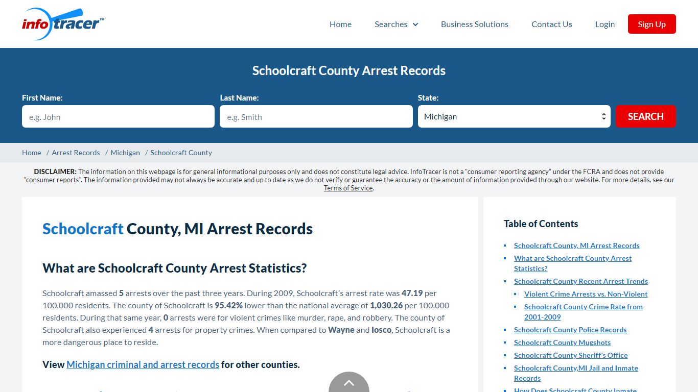 Schoolcraft, MI Arrests, Mugshots & Jail Records - InfoTracer